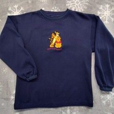 Disney Pooh And Tiger Friends Are For Leaning On Sweater Size Large Navy Blue