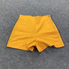 Zara pantaloncino donna donna XS giallo vita alta zip laterale sartoriale tasche eleganti