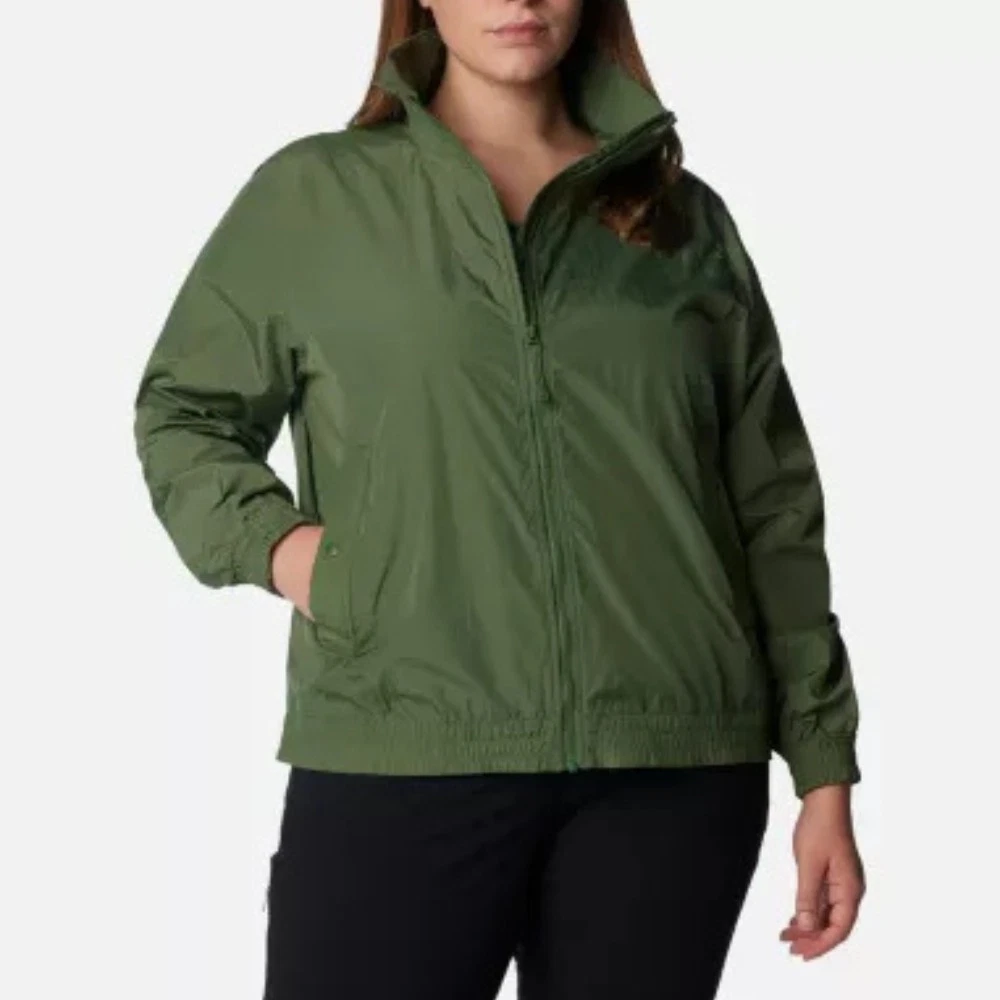 Columbia Womens Plus Size Water Wind Resistant Time Is Right Windbreaker Jacket