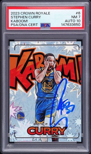 Stephen Curry #6 card from 2023 Panini Crown Royale Kaboom