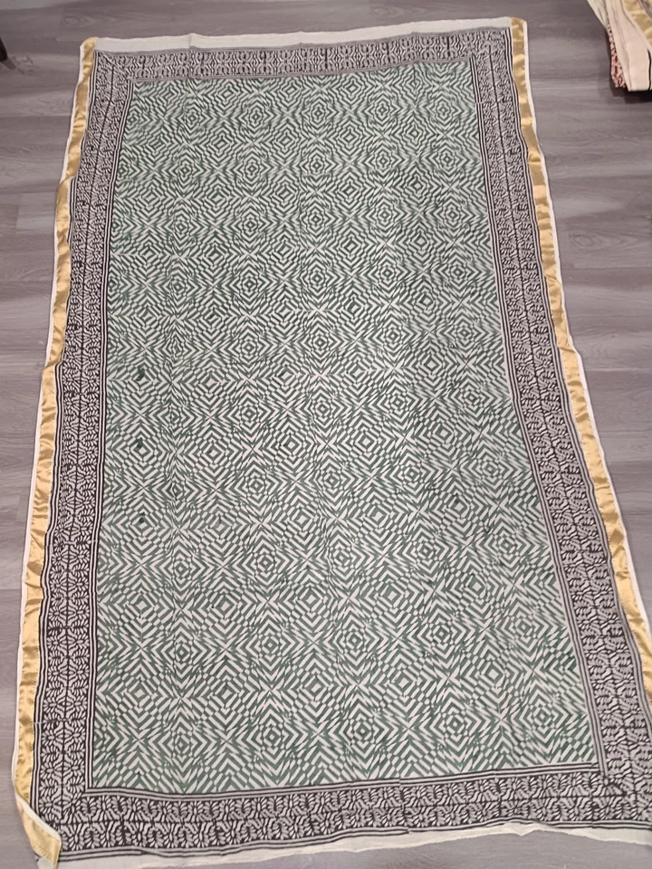 Hand Block Print Sarong 100% Cotton Pareo Women Beach Cover Up Scarf Scarves - Image 3 of 4