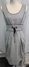 Lafayette 148 Striped Tapered Waist Tie Front Shift Dress Size 4P