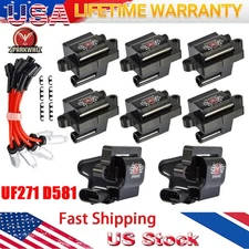 8 Pack UF271 Ignition Coil & Spark Plug Wire for Chevy GMC 4.8L 5.3L 6.0L 8.1L