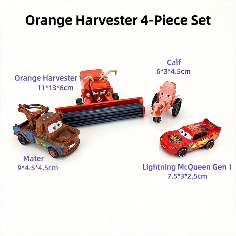 1-4 Pcs Disney Cars Movie Female Tractors & Frank Harvester Mater Die-cast Gift