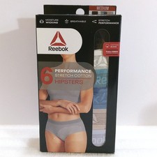 Reebok Women's Size Medium-6 Pr. Performance Stretch Cotton Hipsters Breathable