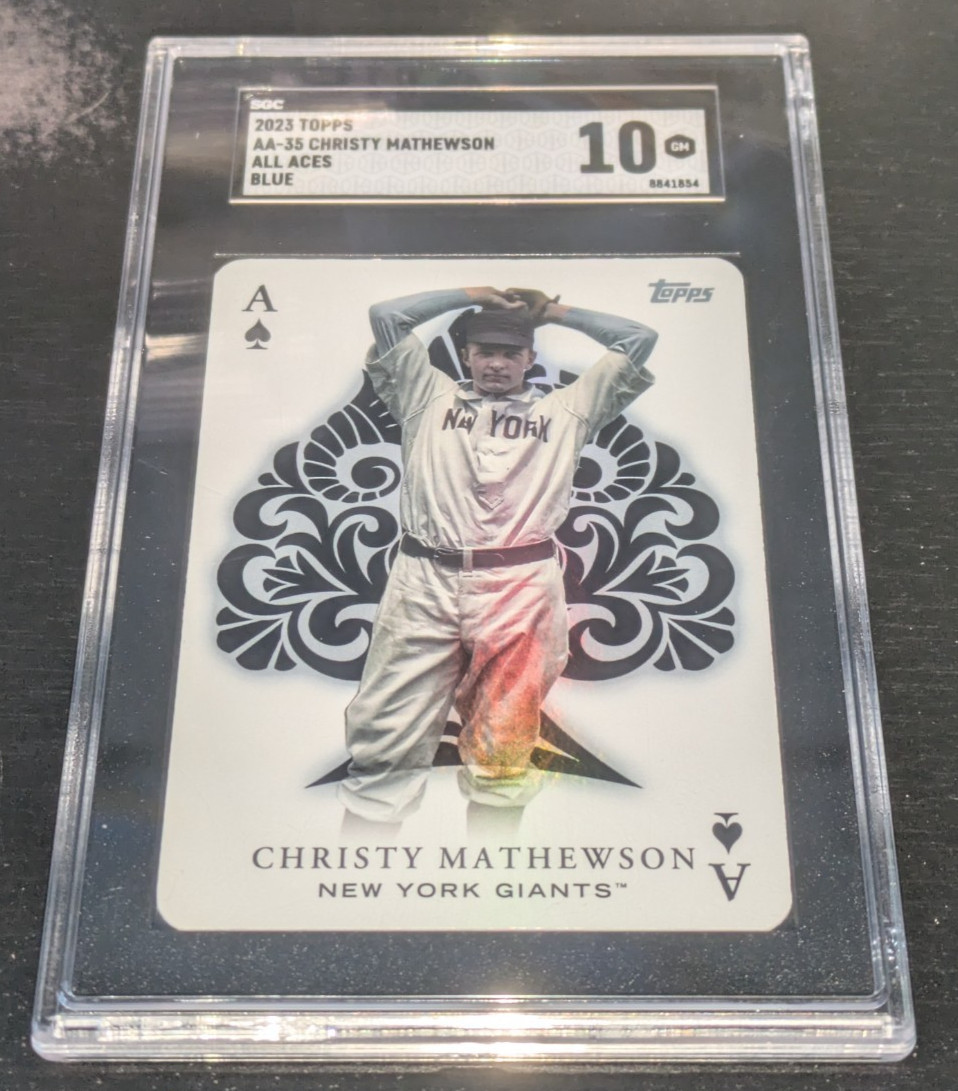 Christy Mathewson 2023 Topps All Aces BLUE Short Print SCG 10 POP 1 #AA-35