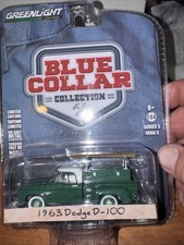 Greenlight Blue Collar Collection Green 1963 Dodge D-100 Pick-up w/Ladder 1:64