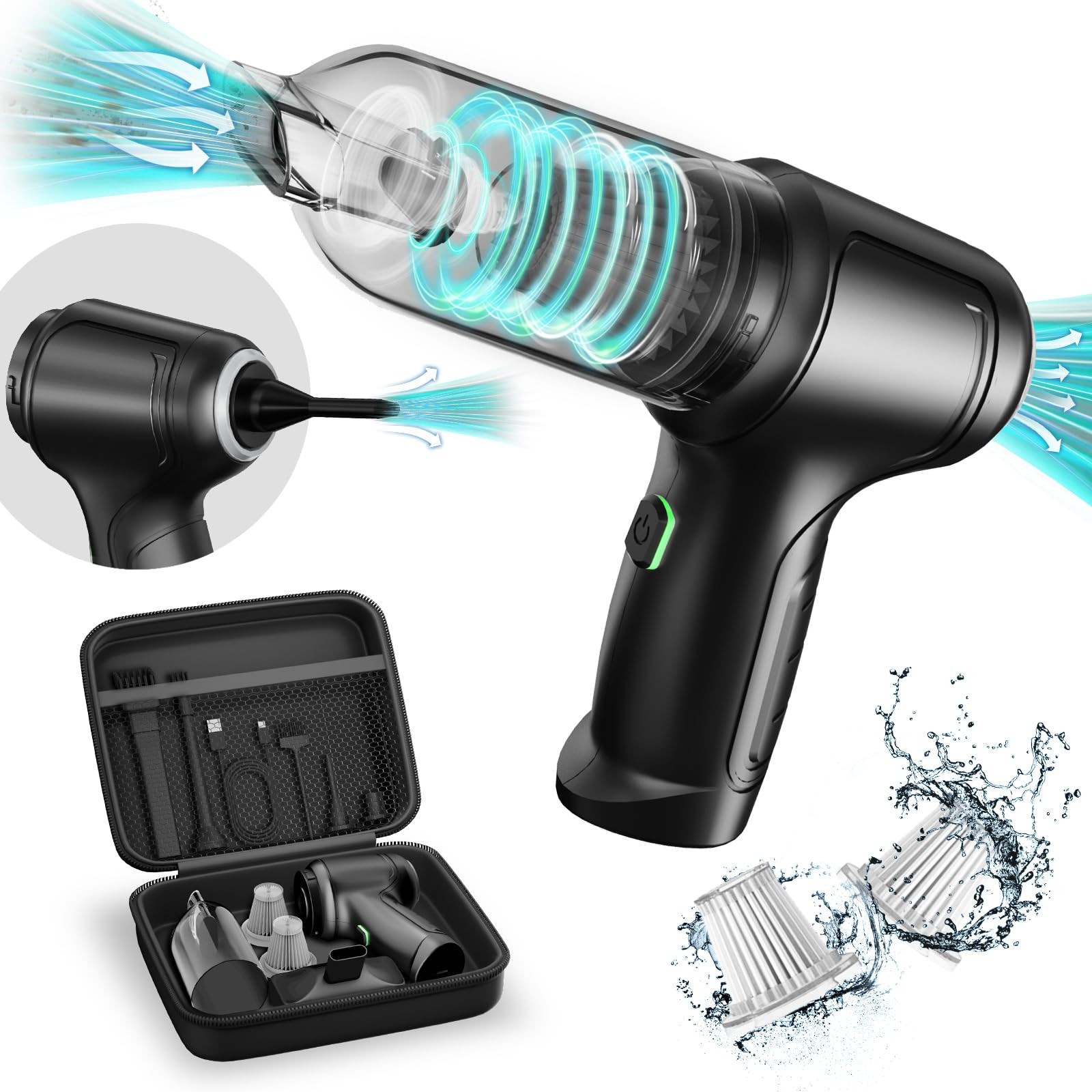 15000pa Cordless Car Vacuum Cleaner：3 in 1 Brushless Motor Handheld Vacuum T...