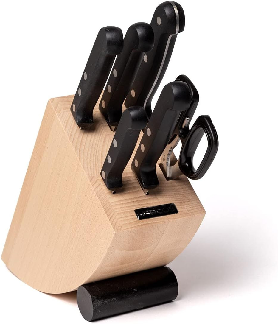 ARCOS Universal Juego De Cuchillos De Cocina Profesional + Tijeras Con Bloque De