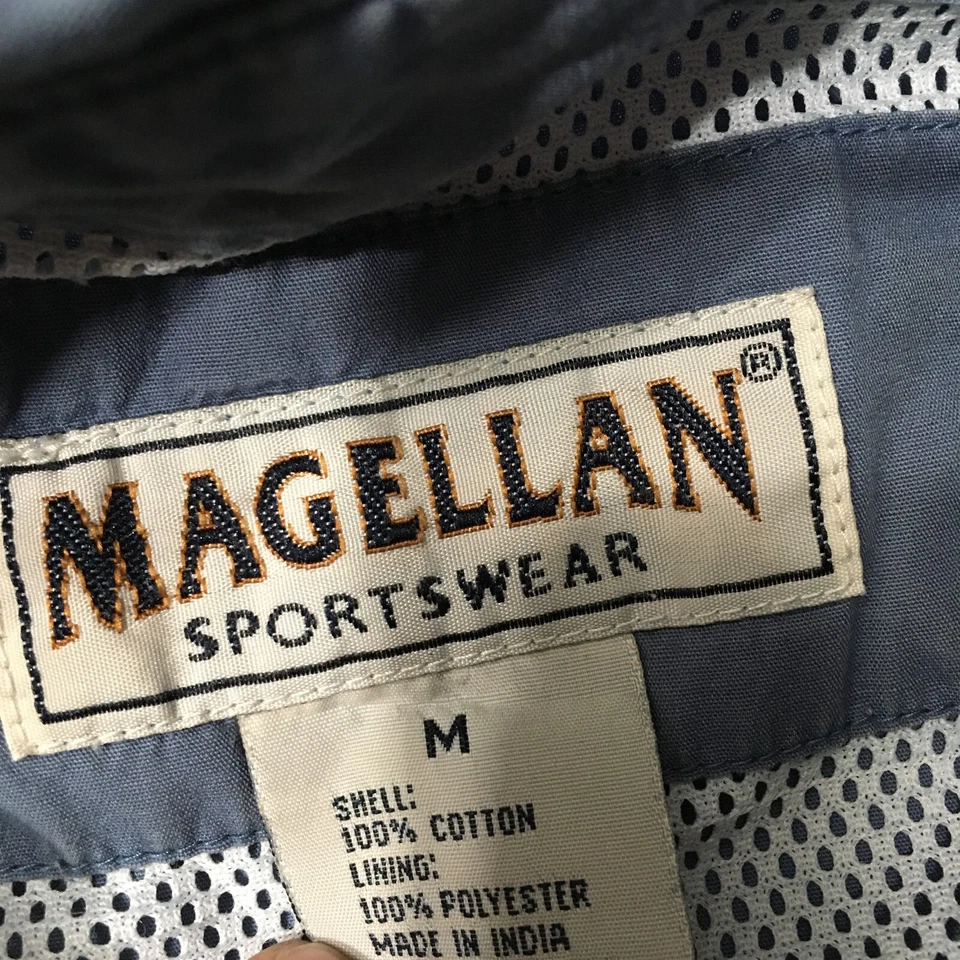 Magellan Shirt Mens MEDIUM BLUE Short Sleeve Button Up Camp Outdoors FISHING - Image 3 of 4