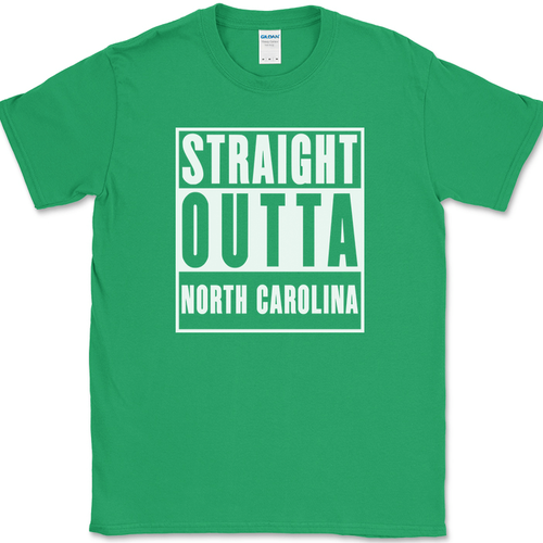 Straight Outta North Carolina T-Shirt State Pride Humor Gift Text Tee - Bild 7 von 10