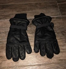 Military Intermediate Cold Wet Black Leather Gloves Mens Womens Sz Medium Unisex