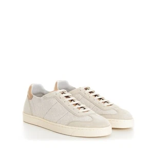 BRUNELLO CUCINELLI 1200$ Cotton Knit, Washed Suede And Soft Calfskin Sneakers