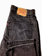 Levi's 505 Jeans Mens 38x34 Straight Regular Fit Black Denim Classic Normcore