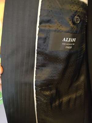 Alfani Men's Black Pinstripe Piece Suit Slim Fit Macy's Jacket