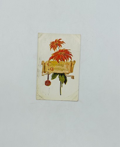 4 Vintage Antique Victorian Postcards Christmas Happy New Year Greetings Gold - Picture 3 of 6