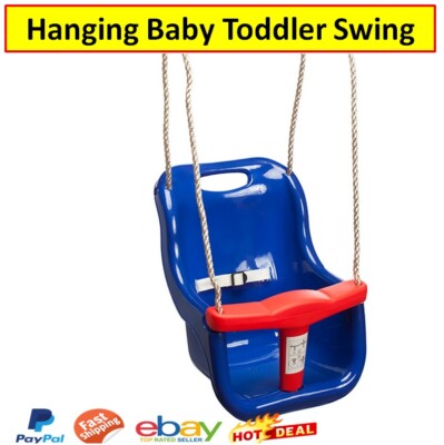PLAYBERG Red Baby Swing Seat - Outdoor Toddler Swing With Safety Restraint