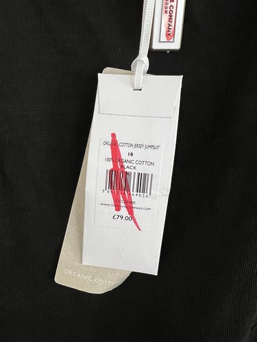 The White Company Black Jumpsuit Dungarees Size 18 Organic Cotton Jersey - Bild 9 von 11