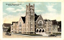 Methodist Episcopal Church Webster Iowa Postcard Dec 1947 Posted