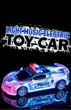 Children's Inertial Toy Police Car With Lights And Sounds, Battery Operated Rota