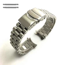Curved End Metal Stainless Steel President Style Replacement Watch Band #7021