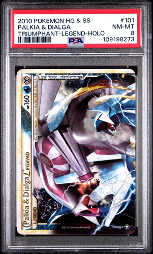 2010 POKEMON TRIUMPHANT PALKIA & DIALGA LEGEND TOP #101 PSA 8 NM #109198273