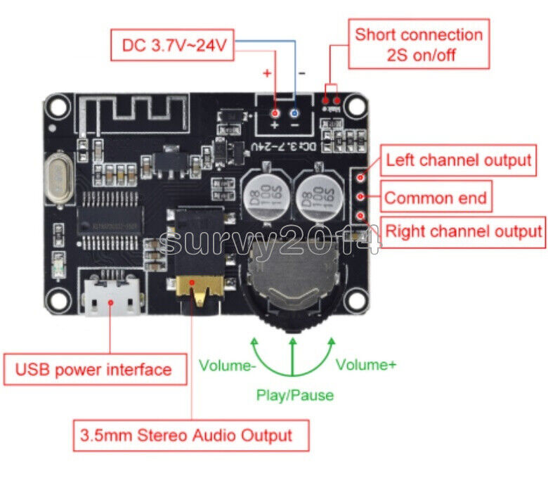 Adjustable Volume DC3.7-24V Bluetooth 【SALE／69%OFF】 おすすめ 5.0 Stereo Audio Decoder B
