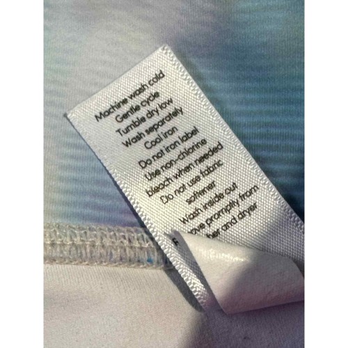 Athleta Girl Printed Chit Chat Capri Girls Legging Sz L /12 Blue White Mid Rise - Picture 7 of 9