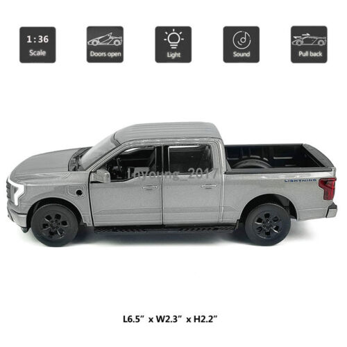 1:36 Ford F-150 Lightning Giocattolo Auto Modello Diefuso Auto Ragazzi Giocattoli Bambini Regali Grigio - Foto 2 di 13