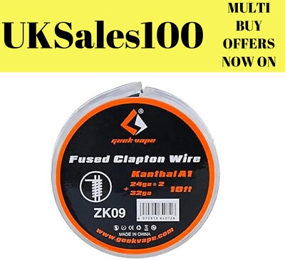 Geekvap fused clapton wire kanthal a1 zk09 24ga+32ga ~ Genuine UK Seller /  Stock | eBay UK