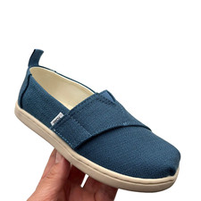 Toms Toddler Girls Alpargata Slip-on Shoes Size 10 Ocean Blue Lightweight Comfy
