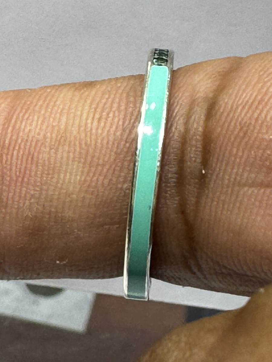 Pandora 925 Sterling Silver Bright Mint Enamel Green CZ Radiant