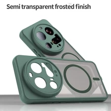 For Xiaomi 15 Ultra, Shockproof Case Matte Magnetic Ring Clear Shell Soft Cover