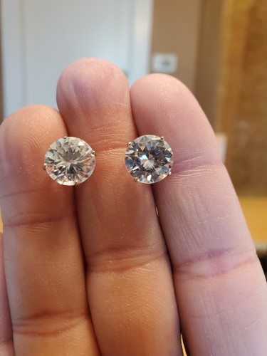 Earrings Cubic Zirconia 925 Sterling Silver - Picture 2 of 8