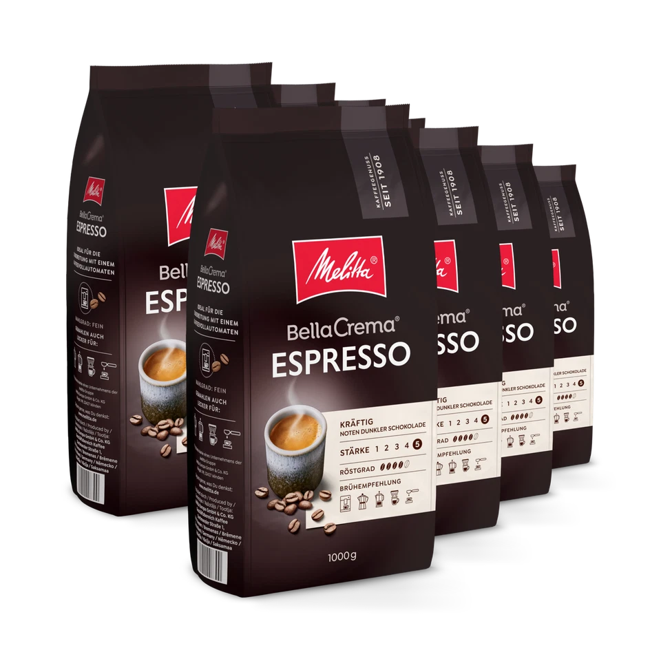 Melitta BellaCrema Espresso Kaffee-Bohnen, für Kaffee-Vollautomaten, im Set - Bild 3 von 4