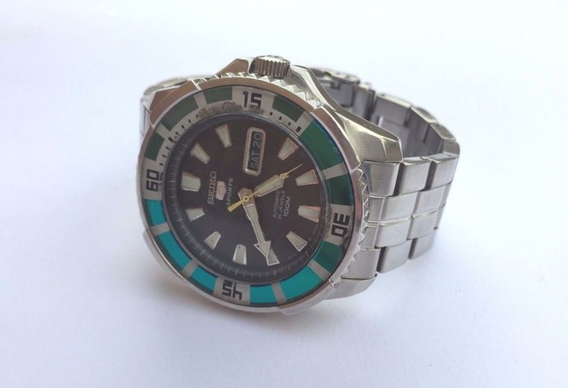 SEIKO 5 Sports Automatic SRP750 Black Dial 24 jewels 4R36 Rubber Band Mens Watch 4954628197757
