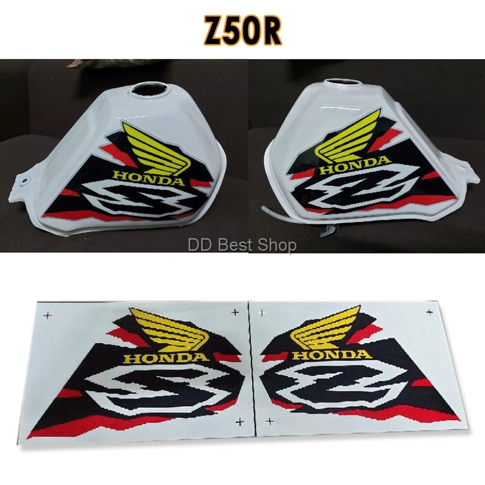 Pegatina emblema logotipo para Honda Z50R 12V L/R par lateral tanque de combustible gasolina Jap mini bicicleta Foto 4 de 4