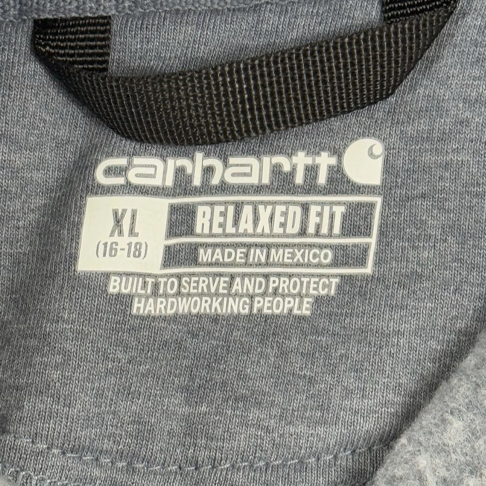 VETEMENTS Carhartt Felpa con Cappuccio Donna XL Grigio Relaxed Fit Peso Medio Logo C Felpa Grafica