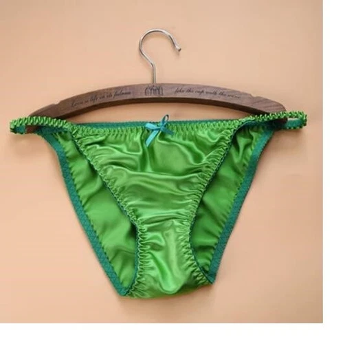 2 Pares Mujeres 100 Bragas de Seda Cuerda Bikinis Lazo Linda Ropa Interior Bragas Parte Inferior - Imagen 20 de 34