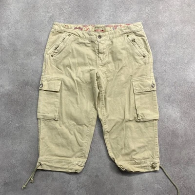 Massimo Dutti Cargo Short Femme 32" Bermuda Longueur Genou Bas, Beige - Photo 1/4