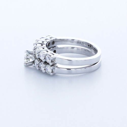 Juego de novia clásico a juego de diamantes naturales redondos H/SI1 de 4,48 quilates con certificación de 18 k - Imagen 3 de 3