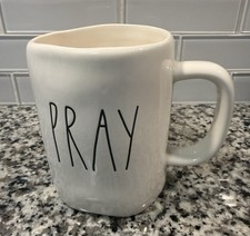 Rae Dunn Ceramic Coffee Mug White Artisan Pray Microwave Safe Round Shape