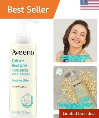 Calm + Restore Nourishing Oat Cleanser, Daily Hydrating Facial Cleanser & Fac...