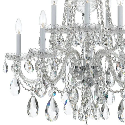 Crystorama Traditional Crystal 32"W Chrome 10-Light Crystal Chandelier - Picture 2 of 6