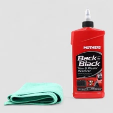 Mothers Back To Black Trim & Plastic Restorer 12 OZ w/ Microfiber Cloth Car Care