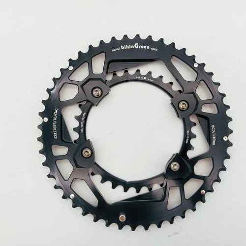 bikinGreen CNC Chainring 48/31T For Shimano 4 Arm 9-12Sp Road Cyclocross Tour