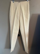 VTG Ralph Lauren Blue Label 100 Linen Lined Trouser Pants Women  s SZ 4 Ivory