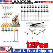 12 Fake Dragonfly Clips Clip on Dragonfly for Outdoors 3D Dragonfly Garden Decor