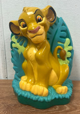 Disney  s The Lion King Young Simba Lion Soft Plastic Coin Piggy Bank Vintage