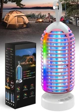 Bug Zapper Outdoor with Marquee Light, Cordless Mosquito Zapper, 4000mAh Rech...